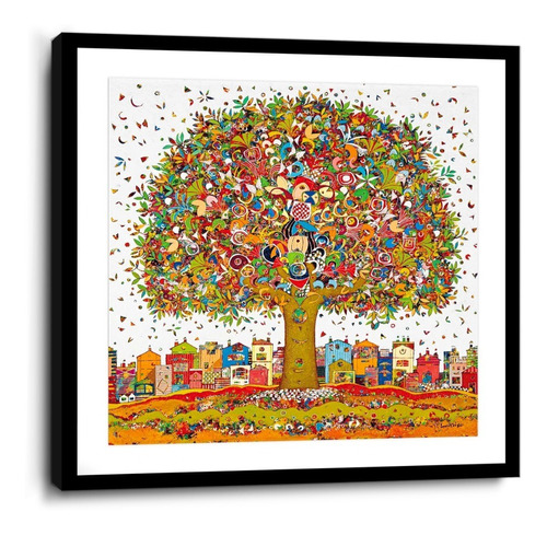 Cuadro De Poliuretano Con Poster Arbol De La Vida 50x50cm