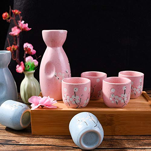 Set De Sake Japonés, 1 Botella De Sake Y 4 Copas De Sake Par