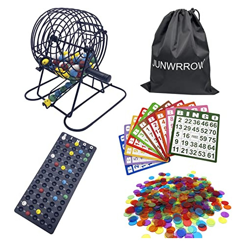 Junwrrow Deluxe Bingo Set- Incluye 1000 Fichas D1b1v