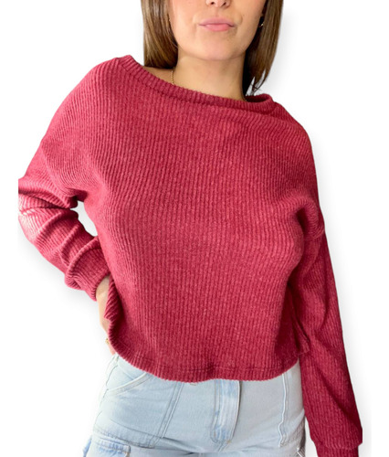 Sweater Mujer Crop / Corto Suelto Morley Lanilla Brush