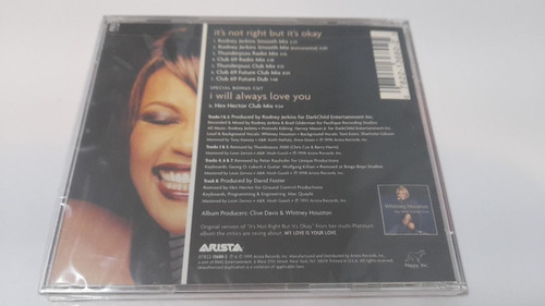 2 Cds Maxi-single Whitney Houston Not Right Lacrado Usa Raro