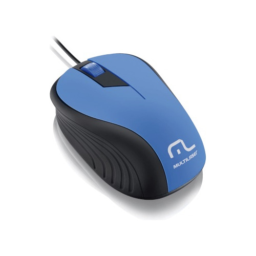 Mouse Emborrachado Azul E Preto Multilaser - Mo226