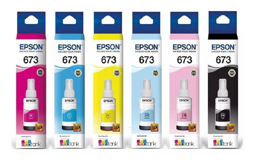 Pack 6 Tintas Epson Original T673 L800 L1800 L805 L810 L850