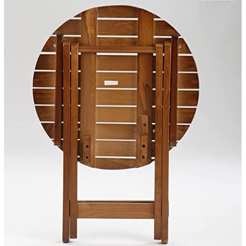 Mesa Auxiliar Plegable Redonda De Madera Bplusz, Soport...