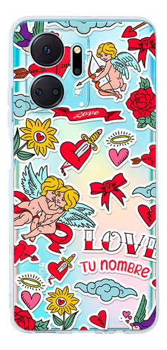 Funda Para Honor San Valentín Sticker Tatto Con Tu Nombre