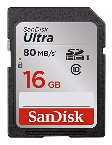 Sandisk 16 Gb Clase 10 Sdhc Uhsi Hasta 80mbs Tarjeta De Memo