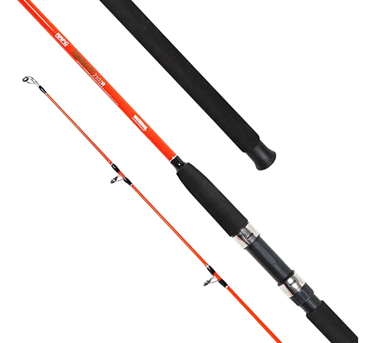Caña Waterdog Iguazu 1,8mts 2 Tramos Maciza Pesca Variada Naranja