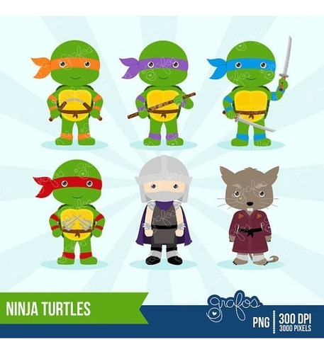 Kit Imprimible Tortugas Ninjas Imagenes Clipart Cod 2