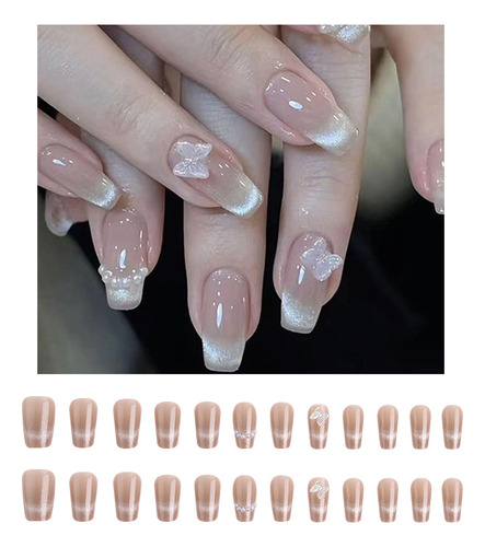 Uñas Postizas Pegamento De Uñas Postizas Decoradas Color Z195