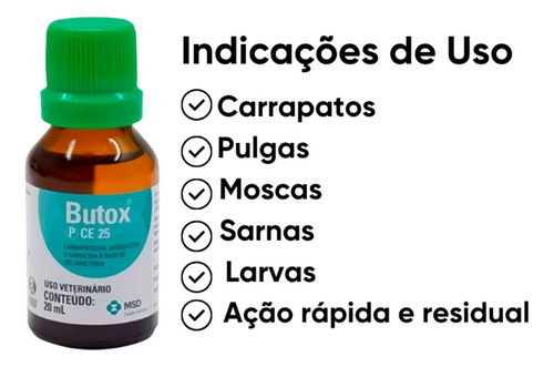 Kit 3 Butox P/ Infestação De Pula E Carrapato No Quintal Cor