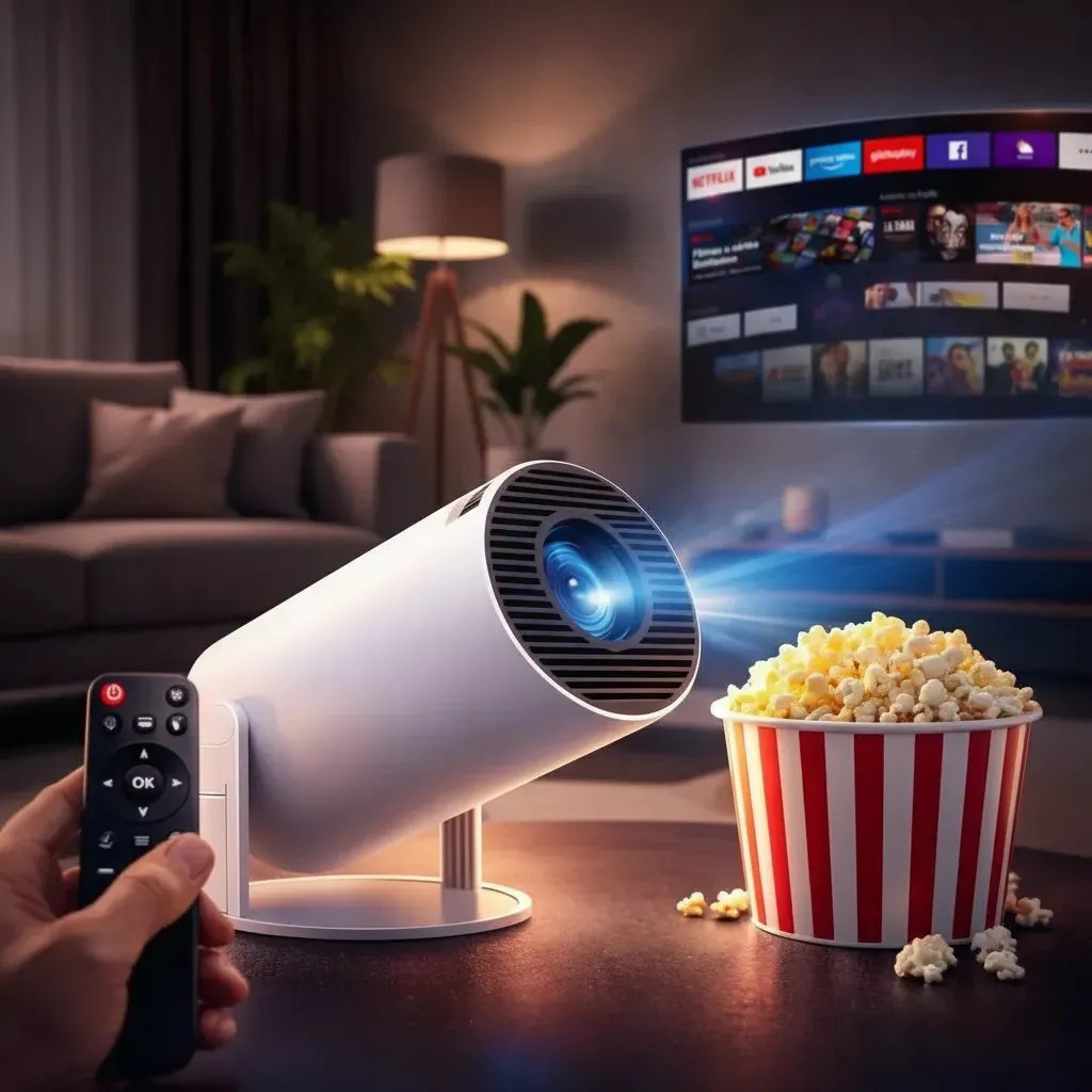 Projeto Smart Portátil TV Hd 4k Bluetooth Wifi Cor Branco Android 11.0 5g Cinema em Casa Imagem... 8
