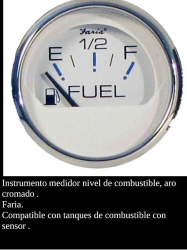 Medidor De Combustible, Marca Faria, Aro Cromado