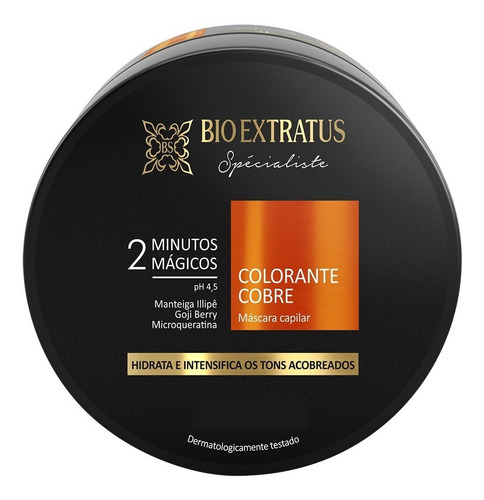 Imagem 1 de 3 de Máscara Colorante Cobre 2 Minutos Mágicos Bio Extratus 250g
