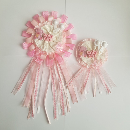Corsage Baby Shower Niña Corsage Mamá Y Papá, Corsage Rosa
