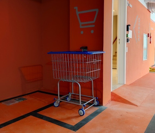 Carrinho De Compras 140 Litros Com Proteção Lateral