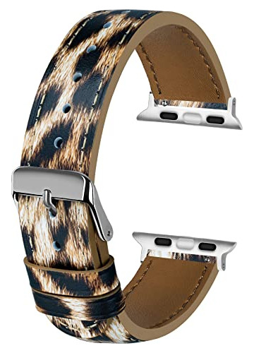 Leopard Apple Watch Band Correa De Cuero Para Mujer Leopard