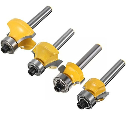 Yakamoz 4pcs 14 Pulgadas Caña Roundover Enrutador Bits Esqui