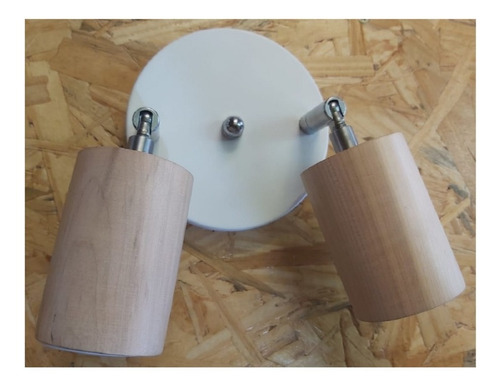 Imagen 4 de 10 de Aplique Pared Madera 2 Luces Direccional + Led Gu10 Puraluz