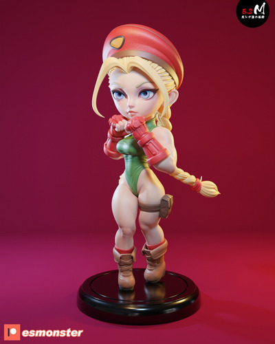 Cammy Street Fighter Em Resina Pintada No Aerógrafo