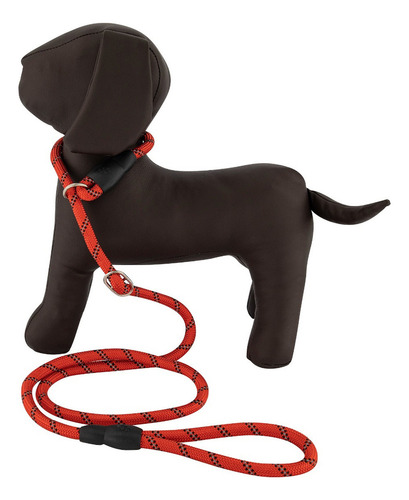 Correa Para Perro Resistente Ajustable Reflejante Mr Wuff Color Rojo