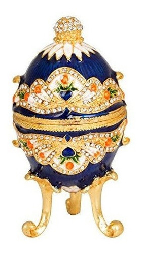 Qifu Pintado A Mano Esmaltado Colorido Huevo De Faberge Est