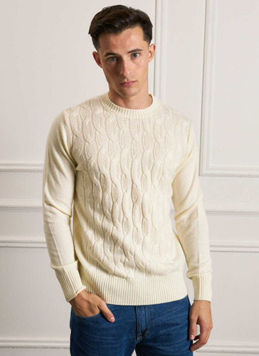 Sweater Hombre Brooksfield Cuello Redondo Tejido Lana 4076b