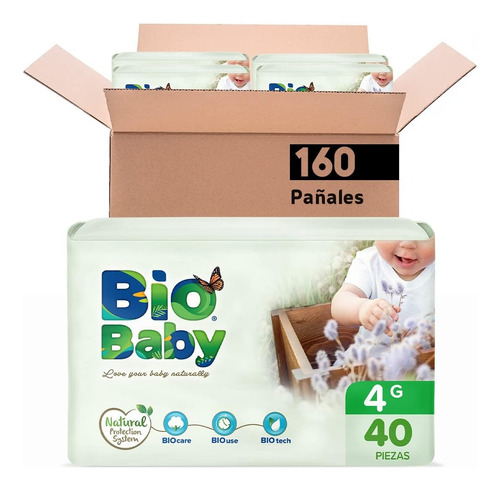 Pañal Bebé Bio Baby Talla 4 Grande 160 Pañales