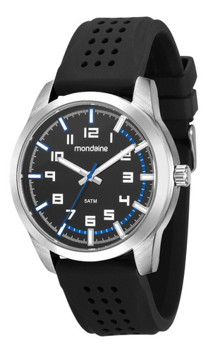 Relógio Mondaine Masculino Classic Prata 99044g0mvni1 Cor da correia Preto Cor do fundo Preto