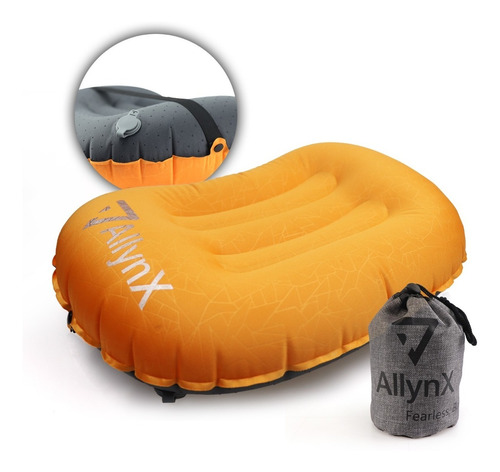 Almohada Inflable Allynx Para Acampar Con Mochila, Color Nar