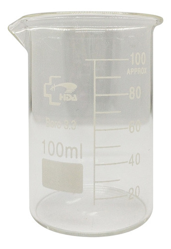 Imagen 2 de 9 de Vaso Vidrio Precipitado Hda Boro 3.3 100ml Importado