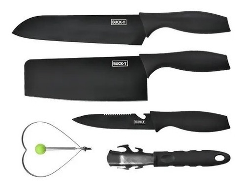 Set De Cuchillos De Cocina 5 Piezas Negro Kit 5 En 1 /r&r