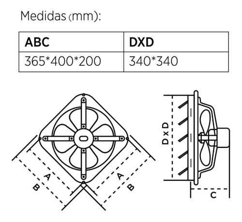 Imagen 3 de 6 de Extractor De Aire Axial Industrial 12 Envío Gratis
