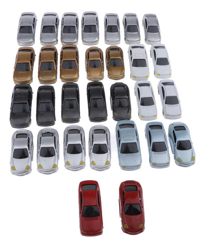 30 Piezas De Coches Modelo Pintados 1:75 Oo Edificios