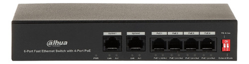 Switch Dahua 100 Mbps Interruptor De Red 4 Puertos Poe 36 W