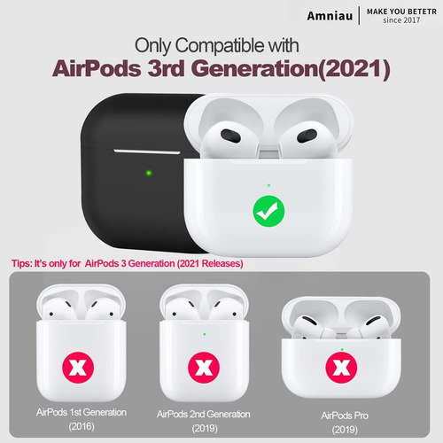 Imagen 2 de 11 de Funda Para AirPods 3era Gen Negro