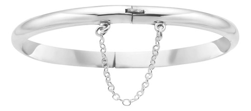 Brazalete Para Niñas Con Cadena De Seguridad De Plata Esterl