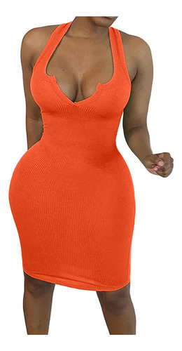 Vestido Sin Mangas Con Vaina Para Mujer, Vestido Con Cuello