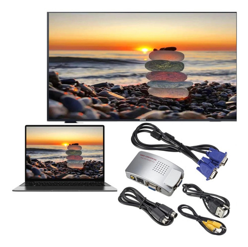 Imagen 4 de 4 de Conversor Adaptador Vga A Av Rca / Vga A Super Video