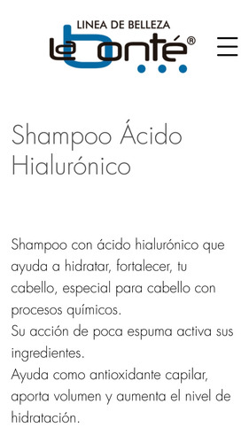 Shampoo De Acido Hialuronico