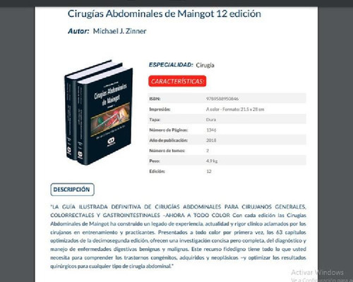 Libro - Cirugías Abdominales De Maingot 12ed 2 Tomos, De Mi