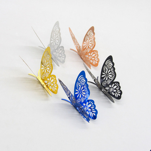 Imagen 7 de 10 de 36pcs / Set Mariposas 3d Pegatinas De Pared Diseño Hueco
