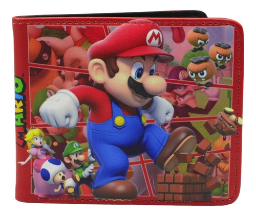 Cartera Roja Super Mario Bros - Personajes - Gamer Nintendo