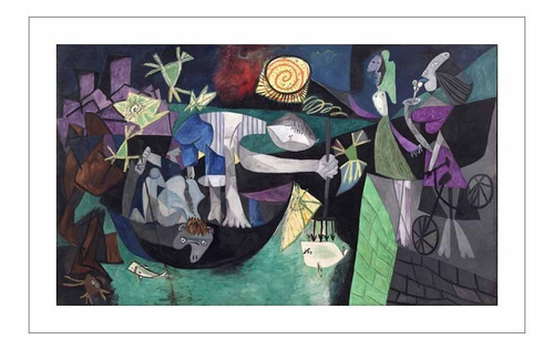 Lamina Fine Art Noche De Pesca Picasso 42x70 M Y C 