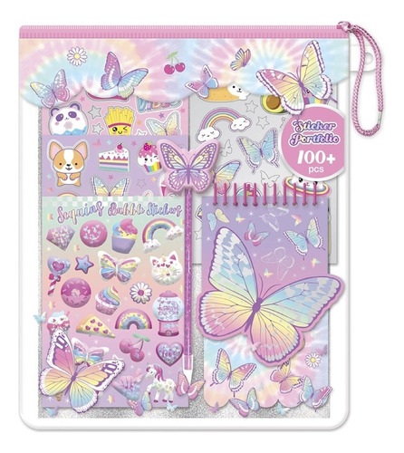 Bolso Con Pegotines - Mariposas - Stickers Con Confetti
