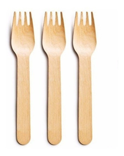 Imagen 3 de 5 de Tenedor Bambu Ecológicos Descartables Eventos X 100 Caba