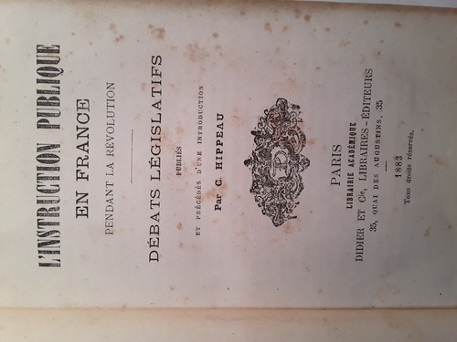 L Instruction Publique En France Hippeau Paris 1883