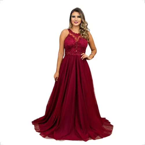 Vestido Princesa p/Noiva Casamento Formatura Debutante Vermelho em