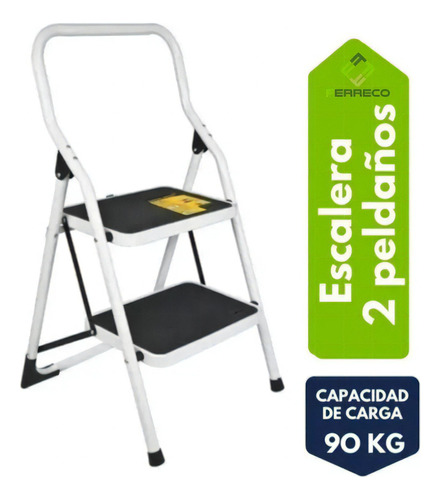 Escalera Tubular Plegable 2 Peldaños Pasos Alta Calidad 