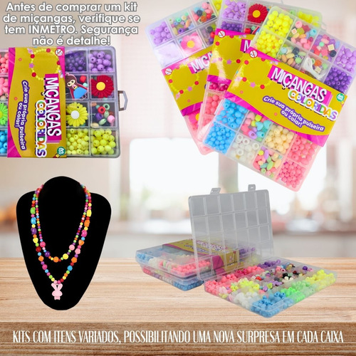 Kit Infantil Diy Fazer Bijuterias Criativas Com Miçangas