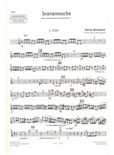 Scaramouche: Suite For Alto Saxophone And Wind Quintet.